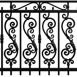 Barandilla de Balcón de Hierro Fundido Estilo Victoriano, Panel de Valla Metálica Decorativa Resistente a la Oxidación para Exteriores, Montado en la Pared - Product Image 1