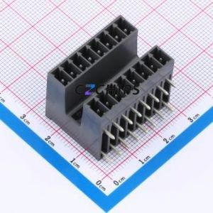 110-P-111/16 Plug-in Terminal Block Through hole Component (THT),P=3.5mm Connector 2x8P 3.5mm Gray Right Angle Pin - Product Image 1