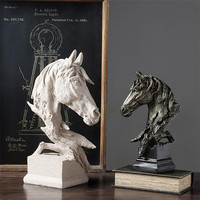 Décoration d'intérieur, sculpture de tête de cheval en résine, décoration intérieure, fabrication sur mesure, OEM ODM, meubles de bureau à domicile, artisanat en résine décoratif, cadeaux