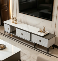 Meuble TV de style grand format avec table basse en verre, ensemble moderne pour salon, style nordique