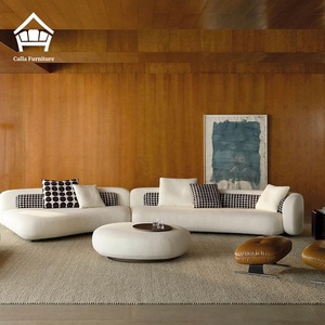 Canapé modulaire incurvé minimaliste italien pour villa de luxe, revêtement en tissu moderne, ensemble de salon design - Product Image 2