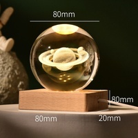 Décoration d'intérieur en dropshipping : Boule de cristal lumineuse 3D, veilleuse galaxie sculptée, cadeau original pour l'artisanat domestique