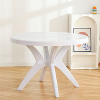 Vente en gros de table d'extérieur détachable en plastique blanche épaissie table à manger pliable pour plage stand de nourriture barbecue événements en plein air