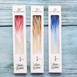 2024 toptan doğum günü pastası altın kaplama renkli kavisli iplik mum yaratıcı parti pişirme degrade renkli kavisli mum - Product Image 5