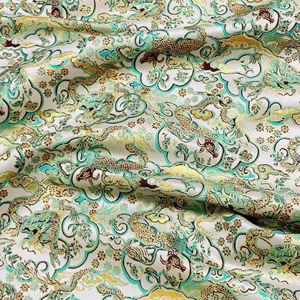 Nouvelle mode chine dragon motif imitation chanson brocart jacquard fil teint tissu pour vêtements - Product Image 2