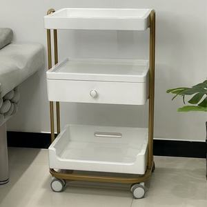 Syf Cream-colored High-end Beauty <b>Trolley</b>, Instrument <b>Trolley</b>, Beauty Cart, Beauty <b>Salon</b> Tool Cart, Mobile Storage Rack - Product Image 5