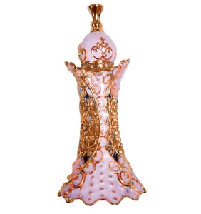 Botella de vidrio de perfume árabe exótico con manejo de superficie de calcomanía para cuidado personal - Product Image 1