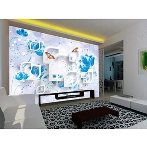 Papier peint panoramique 3D motif lys, <span class=keywords><strong>tapisserie</strong></span> sur mesure <span class=keywords><strong>pour</strong></span> salon - Product Image 5