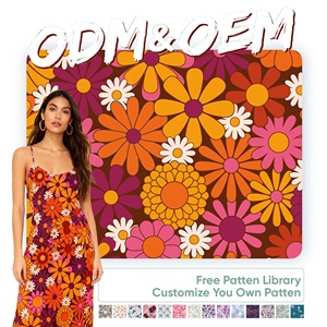 Tissu imprimé en crêpe 100 % polyester personnalisé en usine pour jupe de mode, 140 GSM, doux, léger, tissé, commande en gros - Product Image 1
