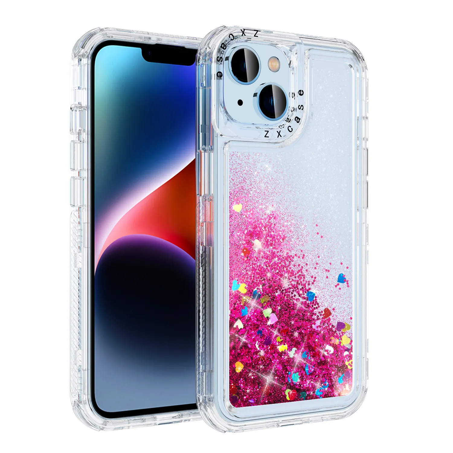 Acryl TPU Heldere Vloeibare Stijl Achterhoes Telefoonhoesje 3 In 1 Voor Iphone 15 Pro Max