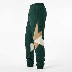 <b>Men</b> Color Block Windbreaker <b>Trouser</b> <b>Elastic</b> <b>Waist</b> Drawstring Casual Joggers Gray Blue Orange Stripe Knitted Midweight Autumn - Product Image 5