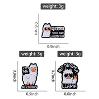 Drôle Lama Émail Pin Mignon Alpaga Broche Animal Signe De Paix Badge Bijoux Cadeau pour Sac À Dos Vêtements En Gros