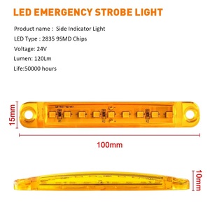 Đèn Cảnh Báo Bên Hông Xe Tải 12-24V Đèn Chiều Rộng Ô Tô Chống Nước Nhiều Màu 9 Bóng Đèn Tín Hiệu Xe Van Xe Moóc - Product Image 2