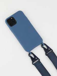 Custodia per telefono con cordino a tracolla portatile per <span class=keywords><strong>iPhone</strong></span> 16 Promax <span class=keywords><strong>Cover</strong></span> in <span class=keywords><strong>Silicone</strong></span> blu TPU elegante in <span class=keywords><strong>7</strong></span> Plus 14 Plus 13 Pro Max - Product Image 2