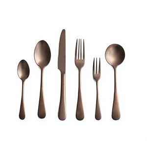 Juego de Cubiertos de latón y cobre de cinco cubiertos para el hogar, hotel y restaurante, juego de cubiertos para servir a un precio aceptable - Product Image 4