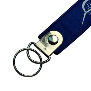 Memnuniyet garantisi özel Logo işlemeli dokuma Polyester anahtarlık Carabiners promosyon etkinlikleri için Metal halka ile spor - Product Image 6