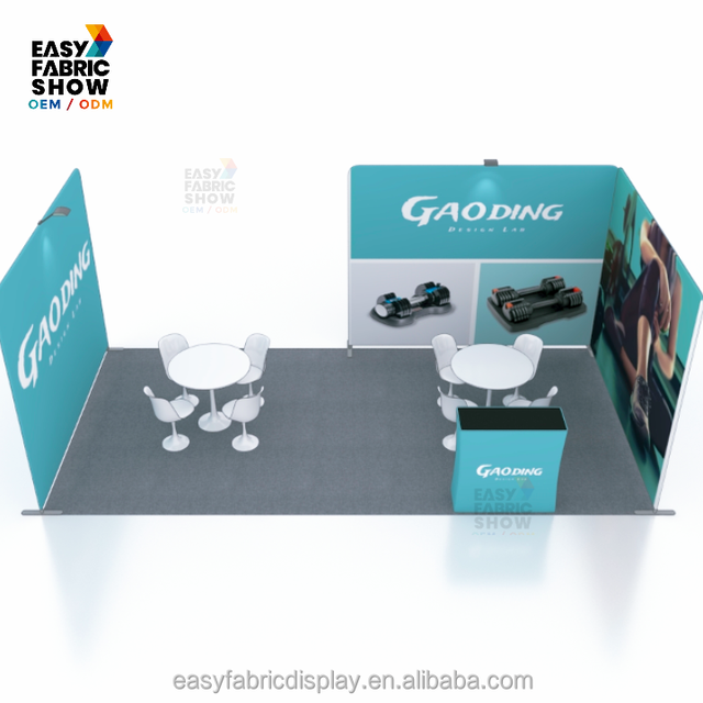 High-End Aluminum Modular Booth System with Magnetic Cover Dye Sublimation Printing for Quick Graphic Changes | Exhibition Booth