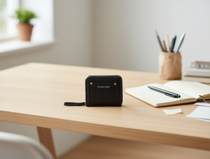 Portafoglio da donna con chiusura a zip, di piccole dimensioni, in materiale PU, stile minimalista - Product Image 2