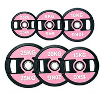 Plaques de poids revêtues de PVC, codées par couleur, antidérapantes et résistantes aux chutes, plaques de musculation pour la maison, pour squats, développés couchés et musculation