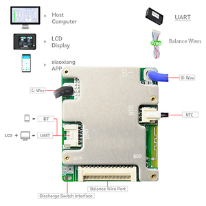 ระบบการจัดการแบตเตอรี่ที่ใช้ PCB 20A-50A BMS Smart 7S-14S ฟังก์ชั่นการสื่อสารสมดุล UART สำหรับจักรยานไฟฟ้า - Product Image 6