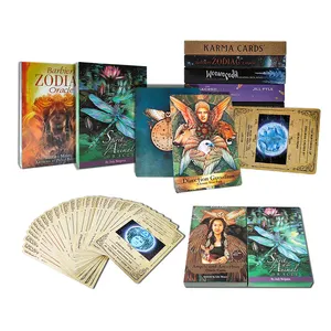 Embalagem de caixa de alta qualidade CMYK Impressão ART Papel jogo de cartas de tarô jogo de cartas conjunto com guia