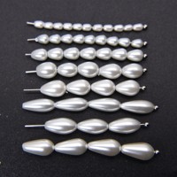 Perles en vrac en forme de goutte d'eau en cristal de verre blanc à trou droit, imitation perle, pour la fabrication de bijoux, vente en gros