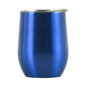 Custom Logo 12oz Egg Shaped Tumbler Double Wall Vacuum <b>Insulated</b> Stainless Steel Wine <b>Mug</b> with BPA Free Clear Lid - Product Image 4