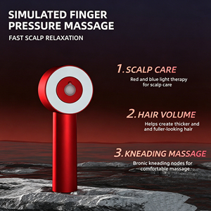 Brosse de massage du cuir chevelu étanche IPX7 à lumière rouge et bleue, 3 modes, applicateur d'huile liquide, peigne à double usage humide et sec, rechargeable par USB-C - Product Image 2