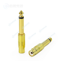 Adaptateurs de conversion RCA en prise stéréo 6.5mm plaqué or Connecteur audio 6.35mm Accessoires de connecteur de fil de son pour microphone