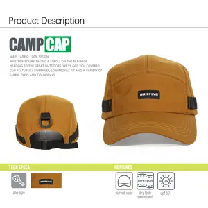 Nylon Waterproof Mesh 5 Panel Quick Dry Outdoor Camping Sun Sport Camper Cap Running Plain 5 Panel Camp Hat
