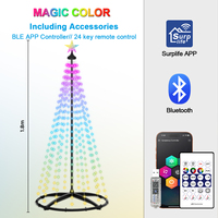 Lampe d'arbre en forme d'étoile de haute qualité avec télécommande 24 touches et contrôle par application, USB 5V, étanche, pour jardin, Noël
