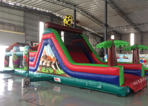 Pista <span class=keywords><strong>de</strong></span> obstáculos inflable para niños, parque temático Jurásico <span class=keywords><strong>de</strong></span> dinosaurios <span class=keywords><strong>de</strong></span> 42 pies <span class=keywords><strong>de</strong></span> longitud, para exteriores - Product Image 5