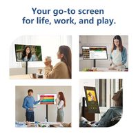 32 Inch Rechargeable Portable Smart Screen on Wheels, Moveable Android TV with Touch Display, Wireless Monitor for Gym