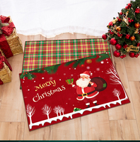 Tapis de porte en polyester imprimé personnalisé pour Noël, revêtement PVC, style moderne, lavable, antidérapant, tailles et couleurs personnalisées pour la prière et les pique-niques