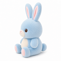 Peluche Personalizado de Conejo Azul y Dinosaurio Inflable, Juguete de Peluche Duradero de Poliéster y Algodón PP, Regalo para Niños, Fiestas de Cumpleaños
