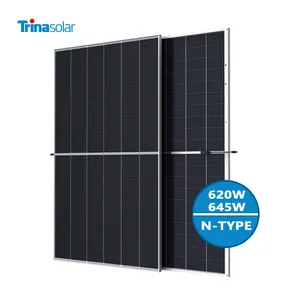 Высокоэффективные двухфазные солнечные панели N-типа, 620 Вт, 625 Вт, 630 Вт, 635 Вт, 640 Вт, 645 Вт, монокристаллические полуэлементы Topcon