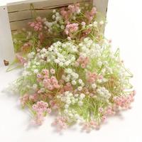 Bunga Babys Breath Mini Buatan, Batang Bunga Plastik Realistis, Buket DIY Buatan Tangan, Dekorasi Pernikahan Miniatur