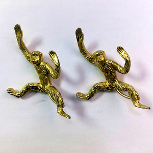 Creative Cute Solid Brass Monkey Cabinet Handle Pull Villa Hotel Furniture Hardware Decor Drawer Kitchen Wardrobe <strong>Door</strong> <strong>Knobs</strong> - Product Image 4