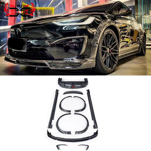Ajuste perfecto, faldas laterales de labio delantero de carbono forjado, difusor trasero, alerón, ala, Canards para Tesla Model X, Kit de carrocería de estilo <span class=keywords><strong>CMS</strong></span> a cuadros - Product Image 1