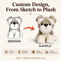 Peluche Chiot Schnauzer Douce et Réaliste, Cadeau Adorable pour Enfants, Décoration pour Amateurs de Chiens, Article de Collection, Personnalisable, OEM, Vente en Gros