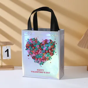 Premium Cartoon Pictures Customer Grocery Bags Printing Recycled Foldable Laser Non Woven Shopping Tote Bag