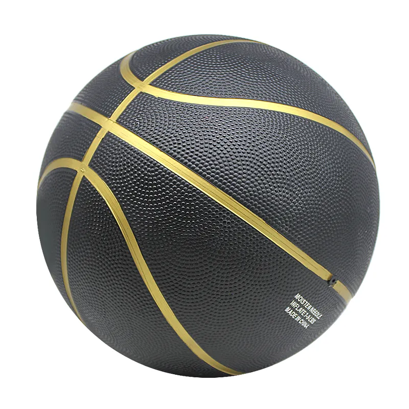 Black Basketball Factory Made Custom Logo Design Size 7 Ballon De Basket Rubber Basketball Black