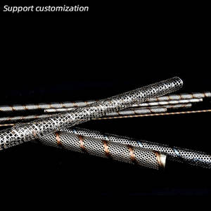 스테인리스 스틸 나선형 용접 필터 실린더 304 스테인리스 스틸 원형 구멍 와이어 사각형 천공 파이프 - Product Image 1