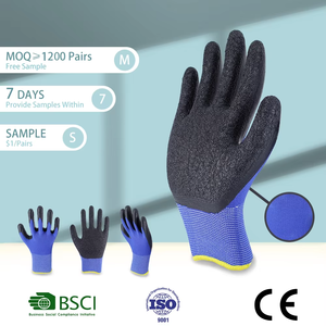 Gants Industriels Anti-Coupure Imperméables Taille XL Rouge Noir Vente Chaude, Gants de Construction Enduits Polyester <span class=keywords><strong>Latex</strong></span> pour Usine - Product Image 2
