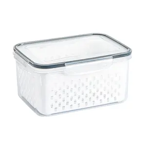 Caja de almacenamiento para refrigerador, cubo de basura apilado para refrigerador, contenedor de clasificación y distribución de cocina, alimentos de plástico lixiviables