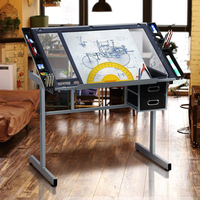 Table à dessin SINOART de haute qualité avec plateau en verre transparent, hauteur réglable, pour l'école, la maison, les meubles