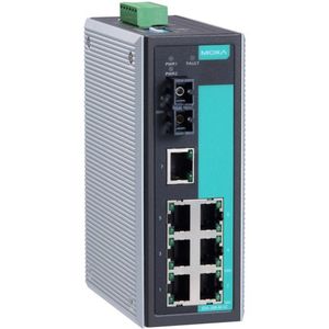 Moxa EDS-308-S-SC สวิตช์อุตสาหกรรมแบบไม่ต้องมีการจัดการ 8 พอร์ต สำหรับติดตั้งบนราง DIN - Product Image 1