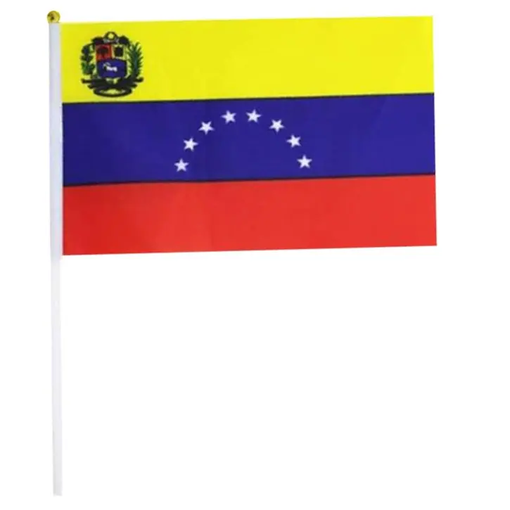 Bandeira da Venezuela Bandeira pequena de mão para venezuelanos 5x8 Polegada