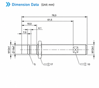 Capteur de proximité inductif haute pression Domenzi IP68 M12 500 bars NPN PNP sélectionnable pour la détection de course de cylindre
