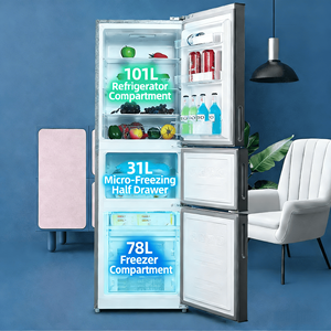 210L霜取り不要空冷式<span class=keywords><strong>3</strong></span>ドア冷蔵庫 Frestec 低騒音省エネ 220V 家庭用キッチン冷蔵庫 - Product Image 6